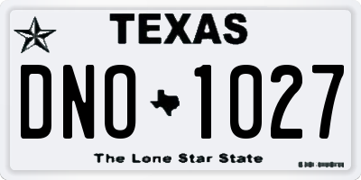 TX license plate DNO1027