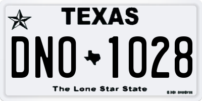 TX license plate DNO1028