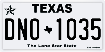 TX license plate DNO1035