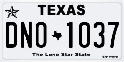 TX license plate DNO1037
