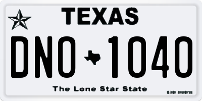 TX license plate DNO1040