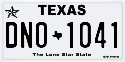 TX license plate DNO1041