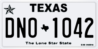 TX license plate DNO1042