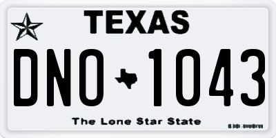 TX license plate DNO1043