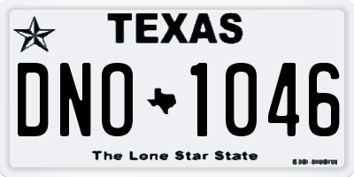 TX license plate DNO1046