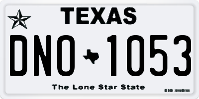 TX license plate DNO1053