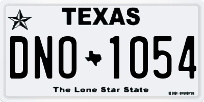 TX license plate DNO1054