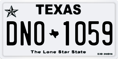 TX license plate DNO1059