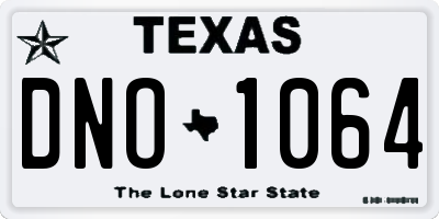 TX license plate DNO1064