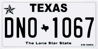 TX license plate DNO1067