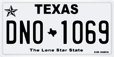 TX license plate DNO1069