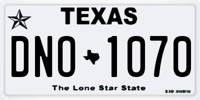 TX license plate DNO1070