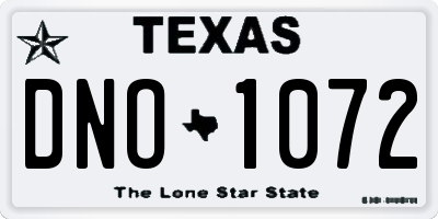 TX license plate DNO1072