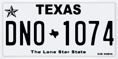 TX license plate DNO1074