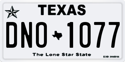 TX license plate DNO1077