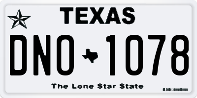 TX license plate DNO1078