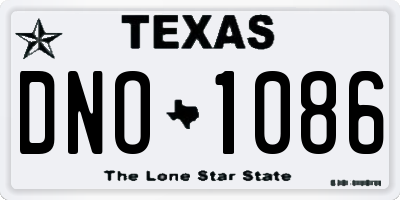 TX license plate DNO1086