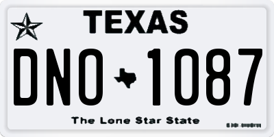 TX license plate DNO1087