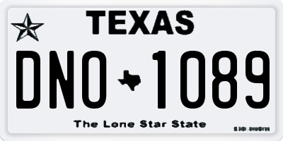 TX license plate DNO1089