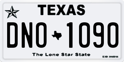 TX license plate DNO1090