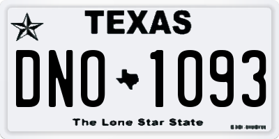 TX license plate DNO1093