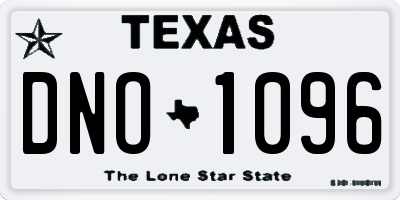 TX license plate DNO1096