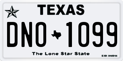 TX license plate DNO1099