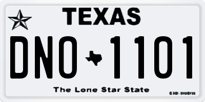 TX license plate DNO1101