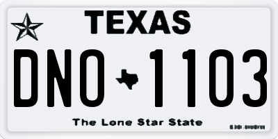 TX license plate DNO1103