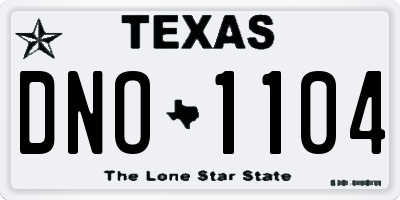 TX license plate DNO1104