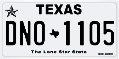 TX license plate DNO1105