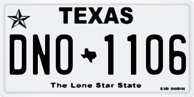 TX license plate DNO1106