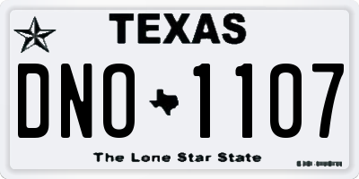TX license plate DNO1107