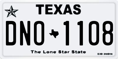 TX license plate DNO1108