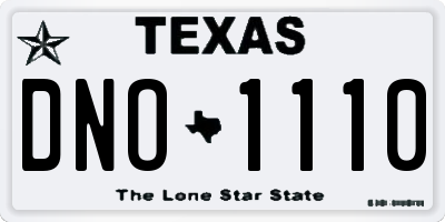TX license plate DNO1110
