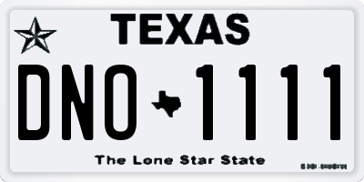 TX license plate DNO1111