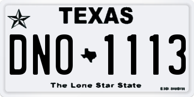 TX license plate DNO1113