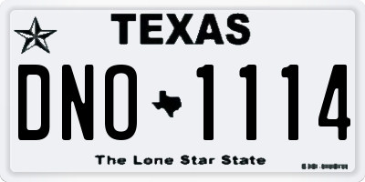 TX license plate DNO1114