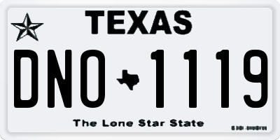 TX license plate DNO1119
