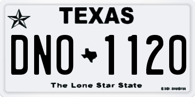 TX license plate DNO1120