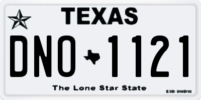 TX license plate DNO1121