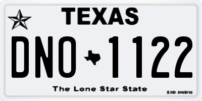 TX license plate DNO1122