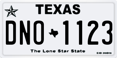 TX license plate DNO1123