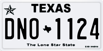 TX license plate DNO1124