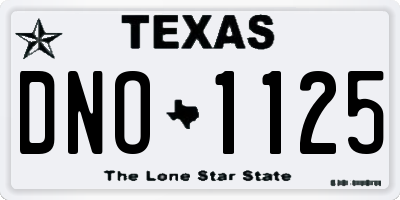TX license plate DNO1125