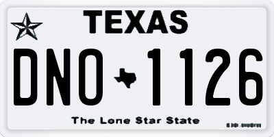 TX license plate DNO1126