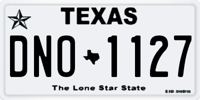 TX license plate DNO1127