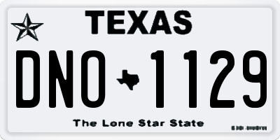 TX license plate DNO1129