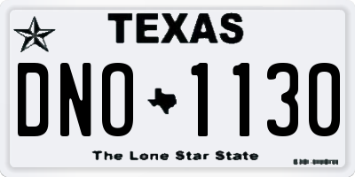 TX license plate DNO1130