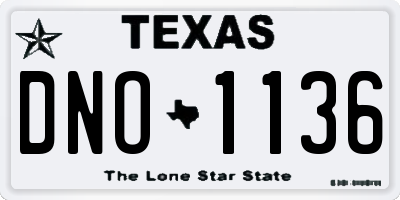 TX license plate DNO1136